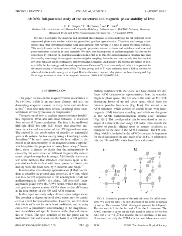 (PDF) Ab initio full-potential study of the structural and magnetic ...