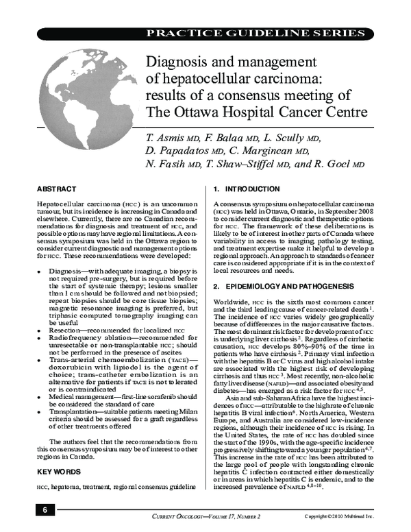 (PDF) Diagnosis and management of hepatocellular carcinoma: results of ...