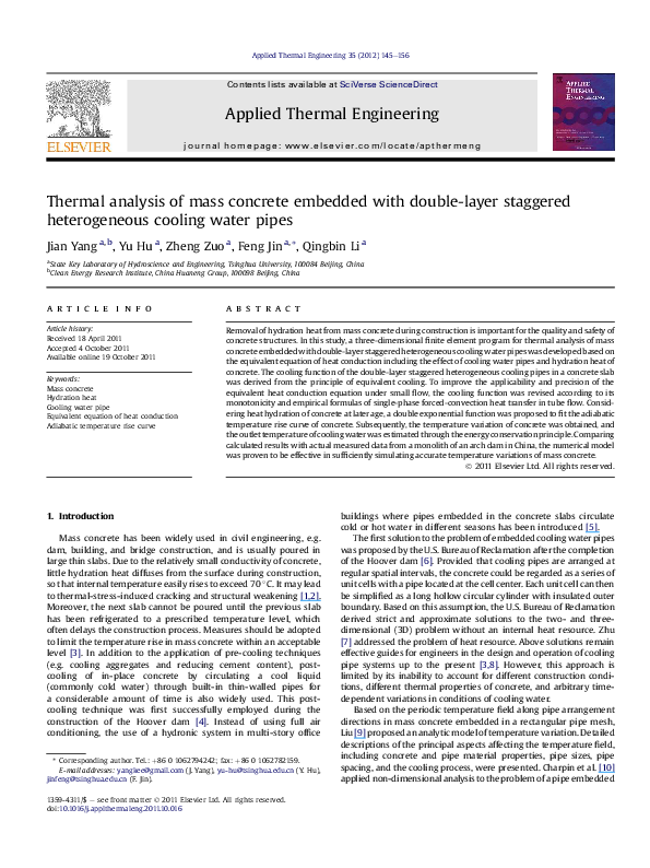 (PDF) Thermal analysis of mass concrete embedded with double-layer ...