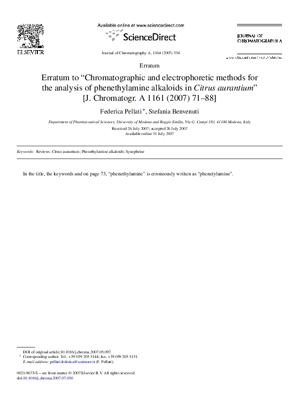 (PDF) Erratum to “Chromatographic and electrophoretic methods for the