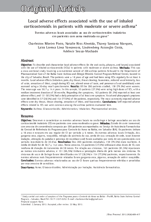 (PDF) Local adverse effects associated with the use of inhaled ...