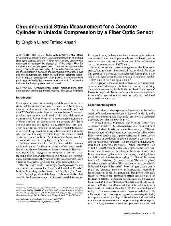 (PDF) Circumferential strain measurement for a concrete cylinder in ...