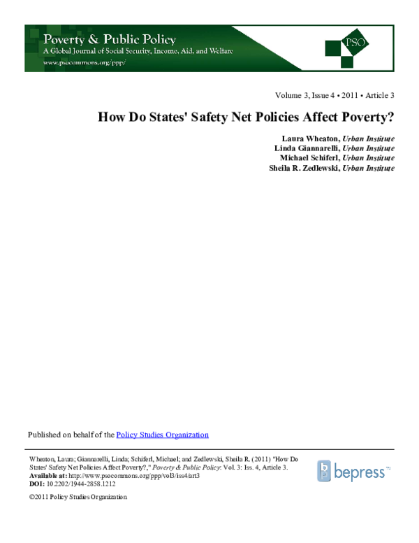(PDF) How Do States' Safety Net Policies Affect Poverty? Linda
