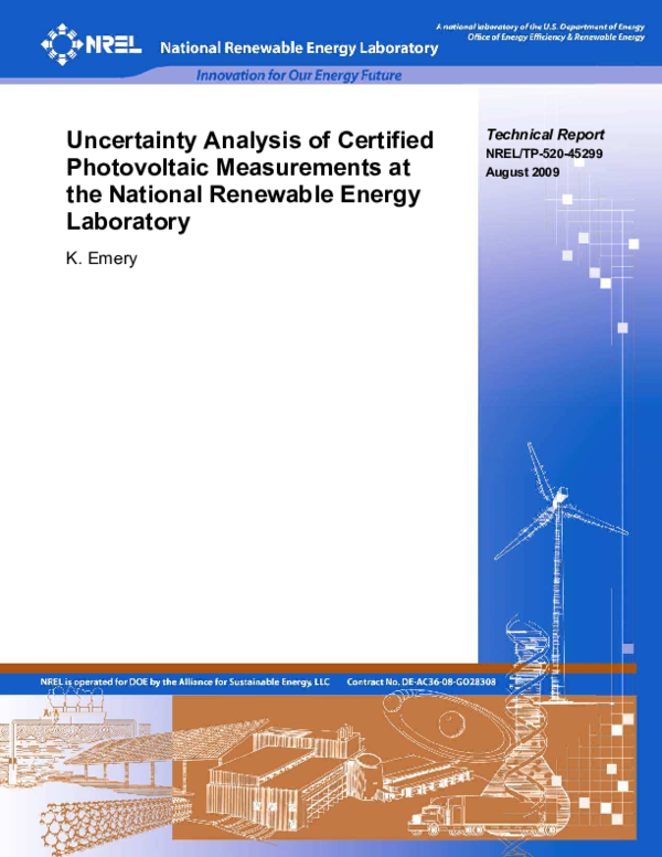 (PDF) Uncertainty analysis of certified photovoltaic measurements at ...