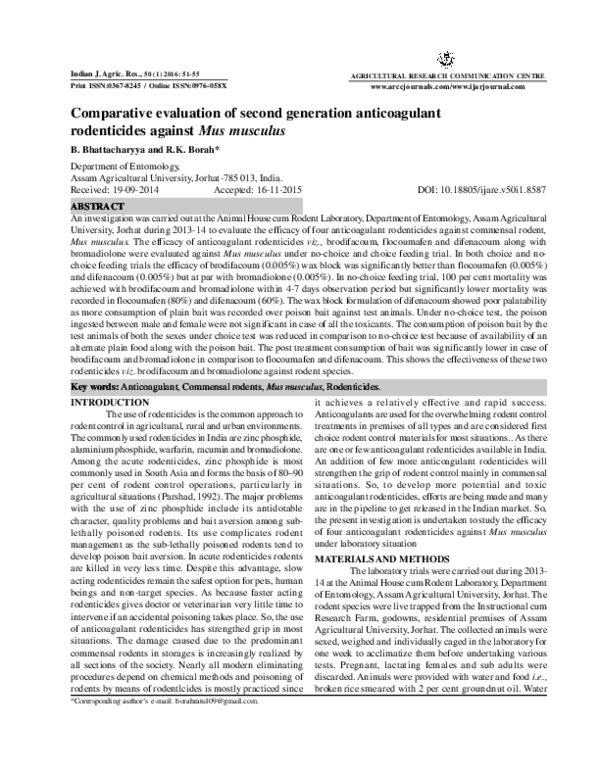 (PDF) Comparative evaluation of second generation anticoagulant ...