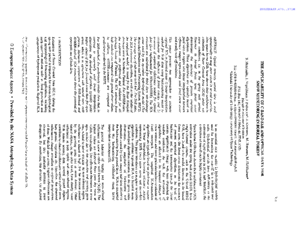 (PDF) The applicability of C-band SAR and optical data for snow ...