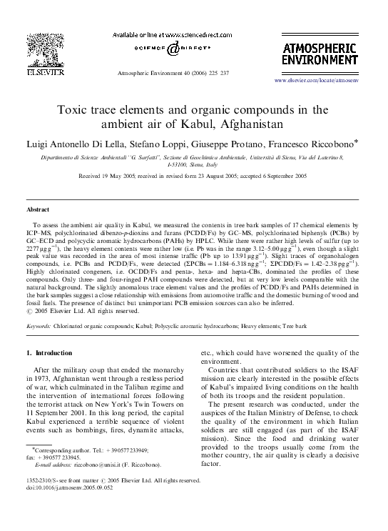 (PDF) Toxic trace elements and organic compounds in the ambient air of ...