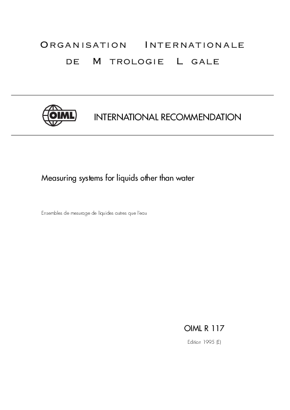 (PDF) Organisation Internationale de Métrologie Légale OIML ...