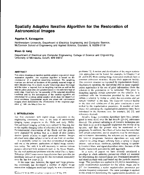 (PDF) Spatially adaptive iterative algorithm for the restoration of ...