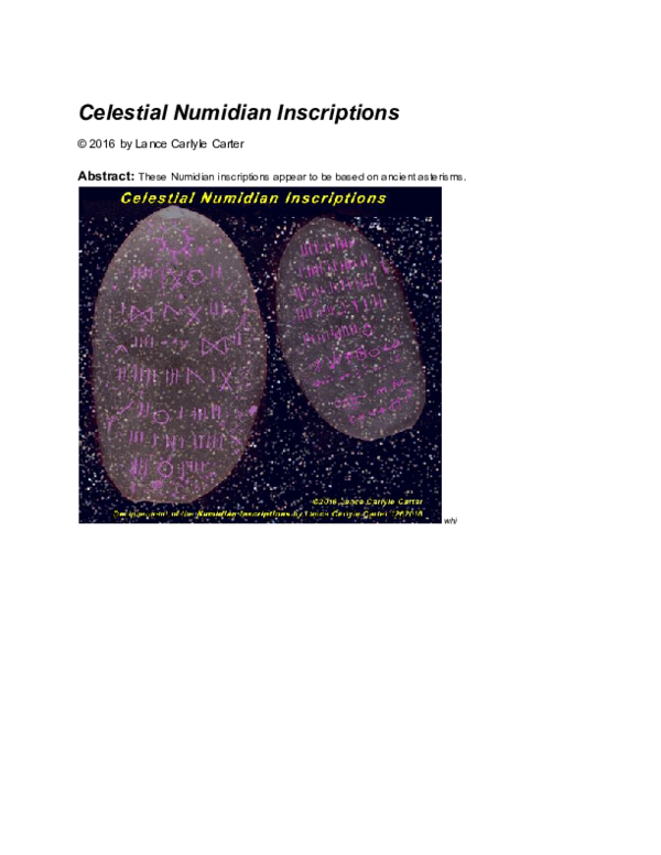 (PDF) Celestial Numidian Inscriptions