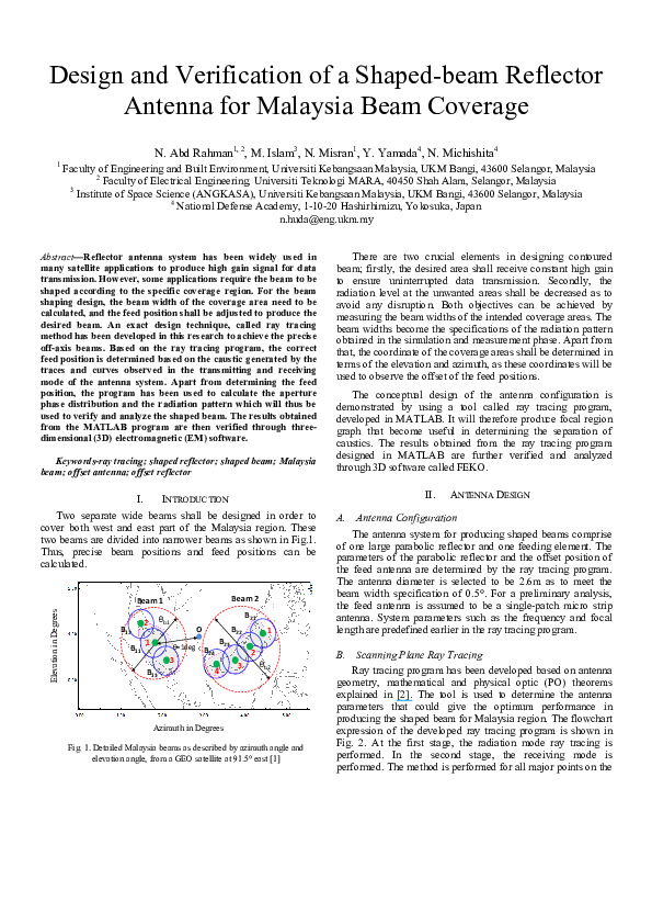 (PDF) Design and verification of a shaped-beam reflector antenna for ...