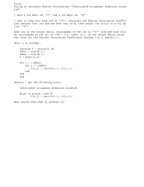 subscripted assignment dimension mismatch