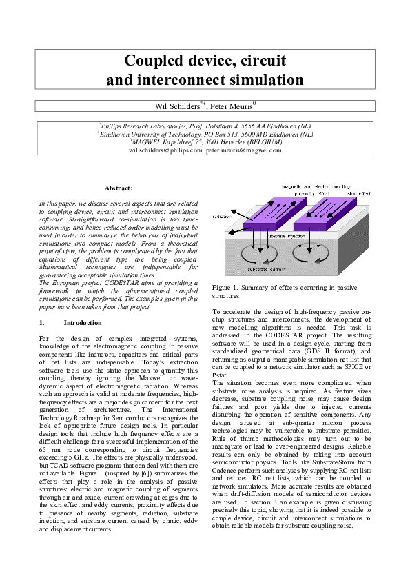 (PDF) Coupled device, circuit and interconnect simulation