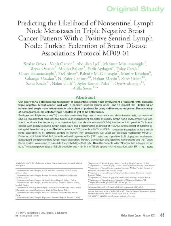 (PDF) Predicting the Likelihood of Nonsentinel Lymph Node Metastases in ...