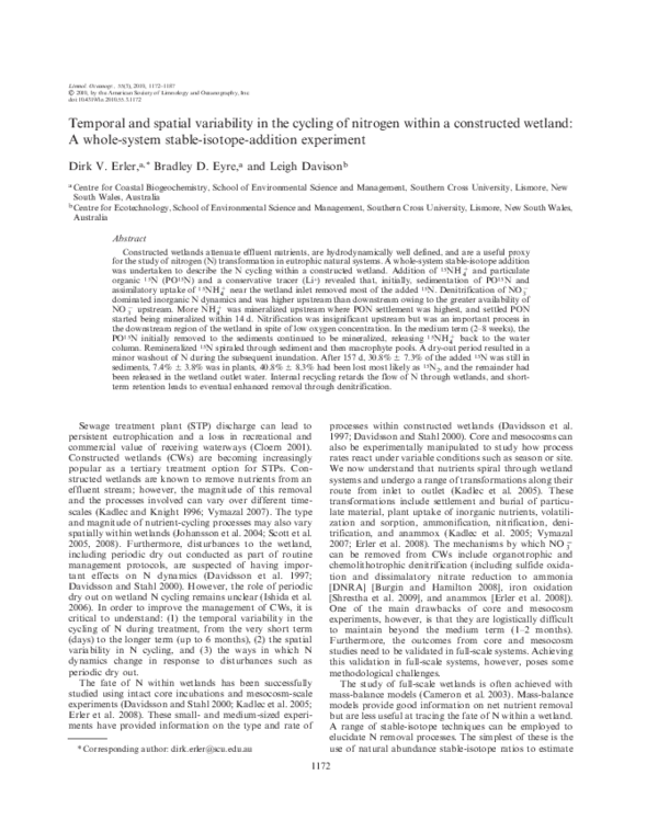 (PDF) Temporal and spatial variability in the cycling of nitrogen ...