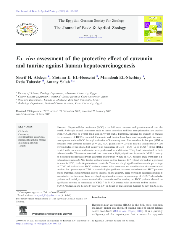 (PDF) Ex vivo assessment of the protective effect of curcumin and ...