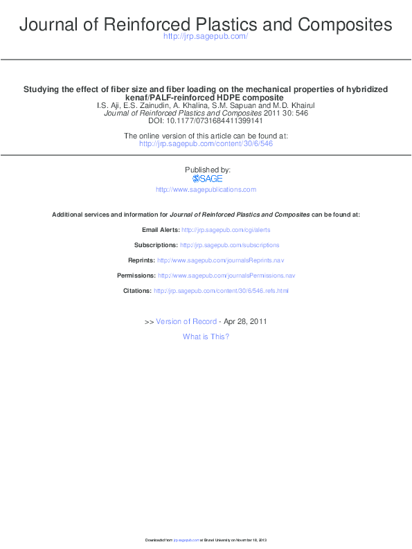 Effect of reinforcement of keratin fiber on hdpe essay 06 image