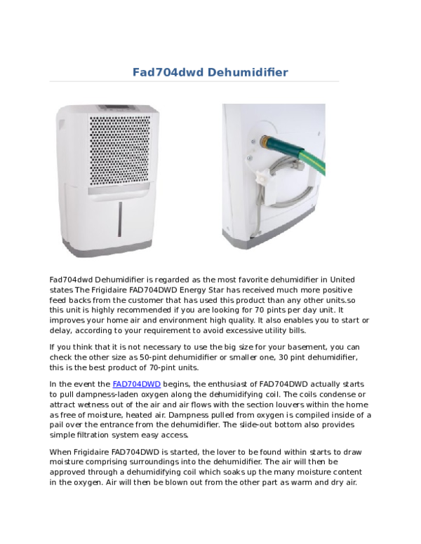 (DOC) Fad704dwd Dehumidifier Abdul Muhaiminn Academia.edu