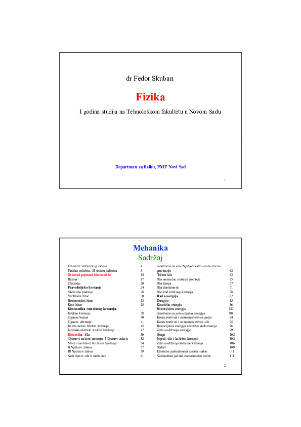 (PDF) Departman za fiziku, PMF Novi Sad