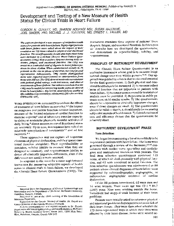 (PDF) Development and testing of a new measure of health status for ...