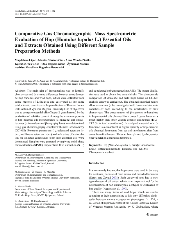 (PDF) Comparative Gas ChromatographicMass Spectrometric Evaluation of