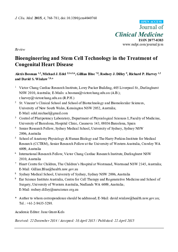 (PDF) Bioengineering and Stem Cell Technology in the Treatment of ...