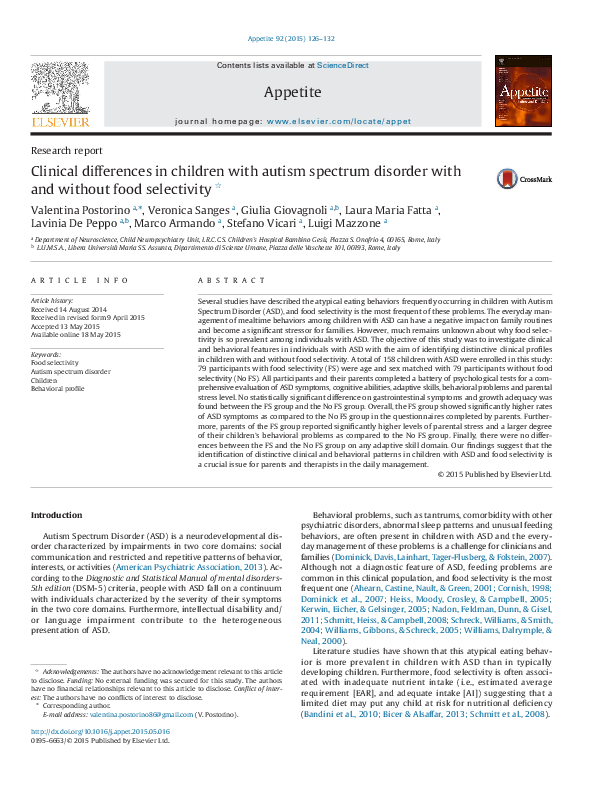 (PDF) Clinical differences in children with autism spectrum disorder ...