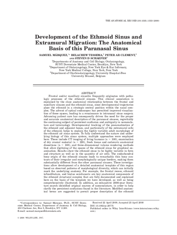 (PDF) Anatomic Variations of the Paranasal Sinuses on CT scan Images