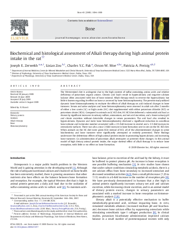 (PDF) Biochemical and histological assessment of Alkali therapy during ...
