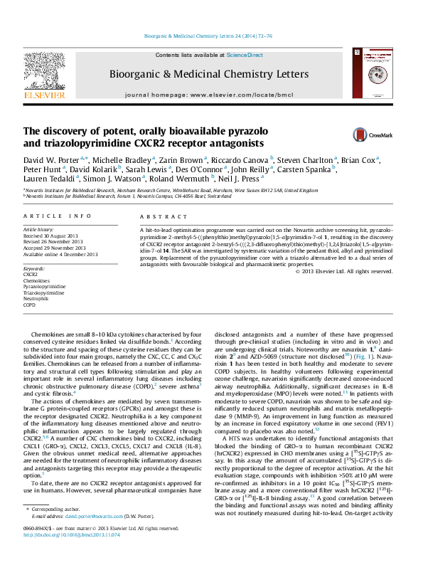 (PDF) The discovery of potent, orally bioavailable pyrazolo and ...