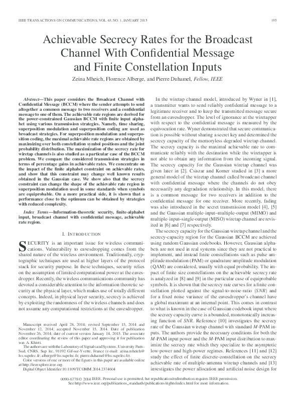 (PDF) MultiTerminal Communications with Confidential Messages Roy