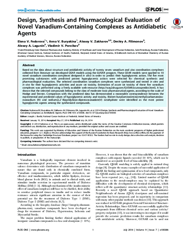 (PDF) Design, synthesis and pharmacological evaluation of novel ...
