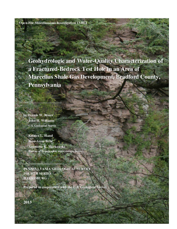 (PDF) Geohydrologic and Water-Quality Characterization of a Fractured ...