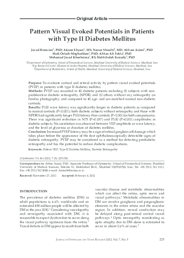 (PDF) Pattern Visual Evoked Potentials in Patients with Type II ...