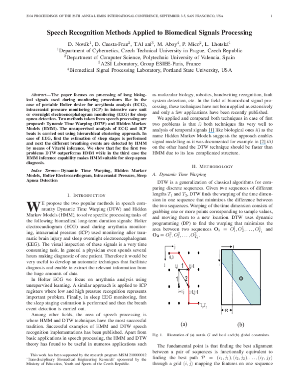 (PDF) Speech recognition methods applied to biomedical signals processing