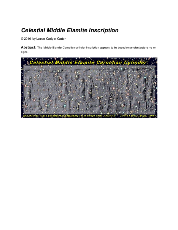 (PDF) Celestial Middle Elamite Inscription