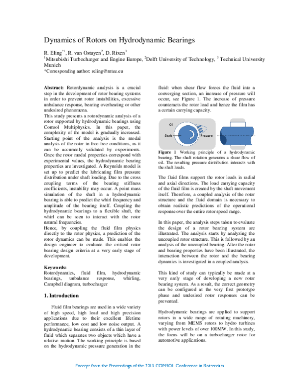 (PDF) Dynamics of Rotors on Hydrodynamic Bearings