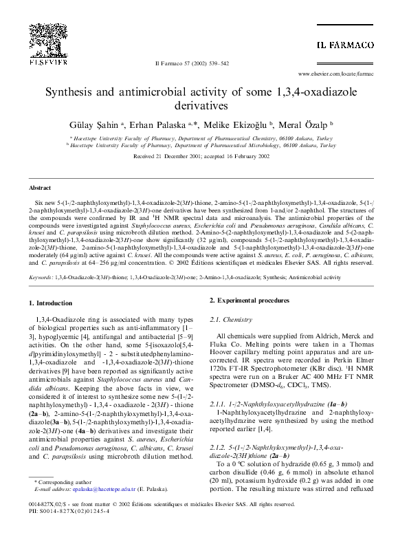 (PDF) Synthesis and anti-microbial activity of some 1- substituted ...