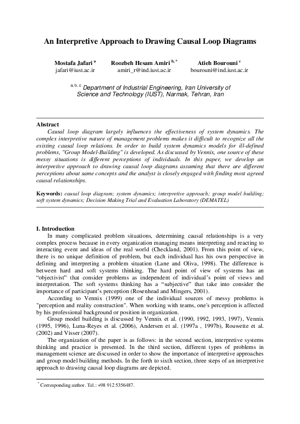(PDF) An Interpretive Approach to Drawing Causal Loop Diagrams