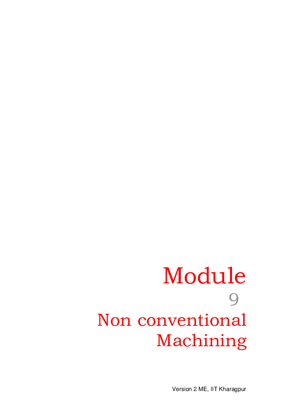  pdf module 9 non conventional machining