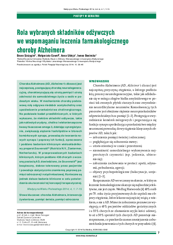 (PDF) Rola wybranych składników odżywczych we wspomaganiu leczenia