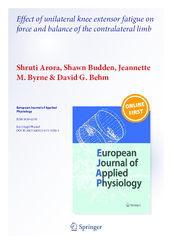 (PDF) Effect of unilateral knee extensor fatigue on force and balance ...