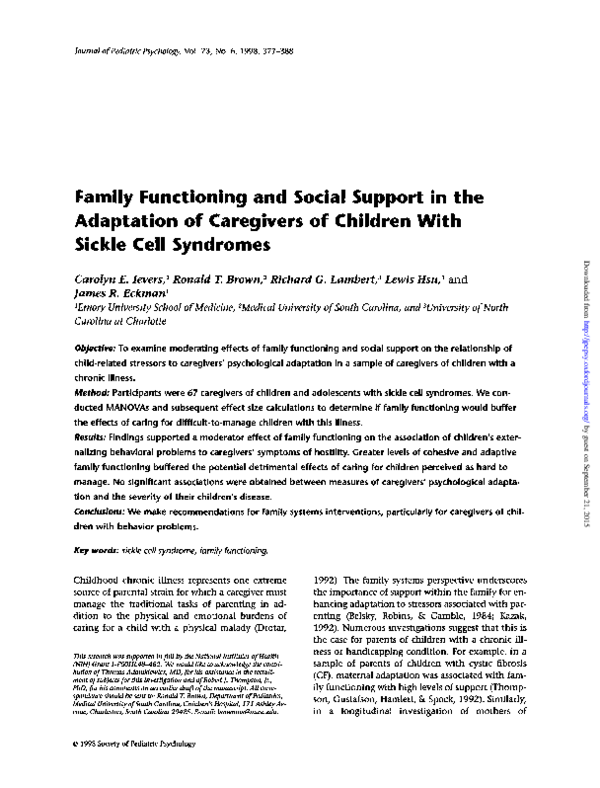 (PDF) Family Functioning and Social Support in the Adaptation of ...