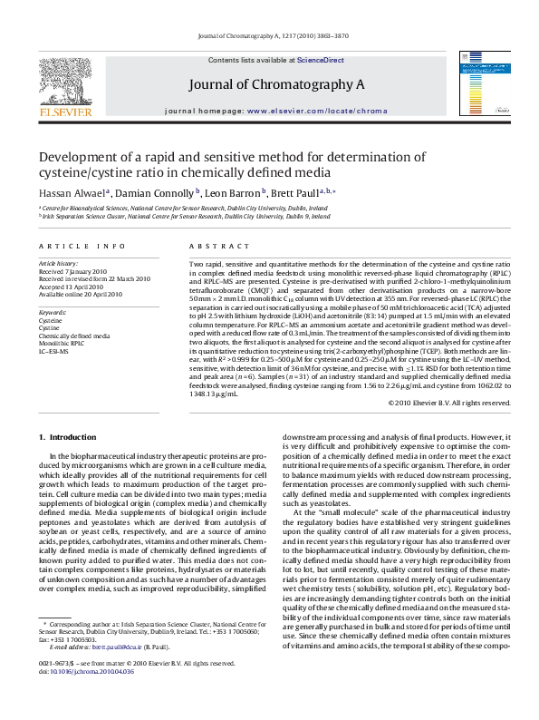 (PDF) Development of a rapid and sensitive method for determination of ...