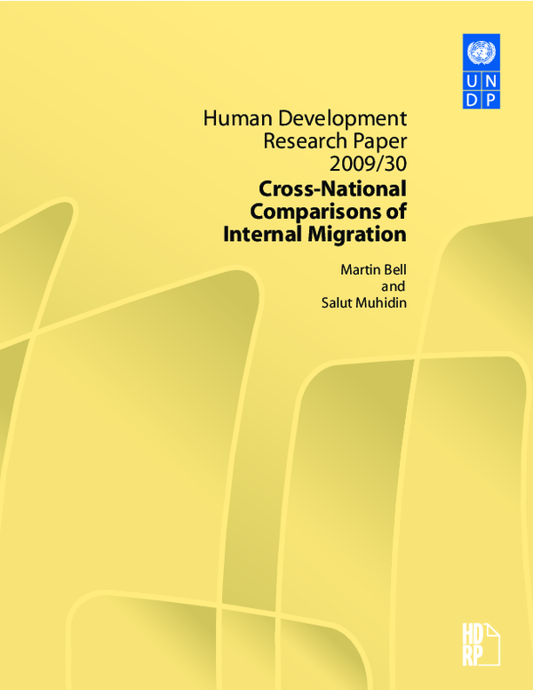 (PDF) CrossNational Comparison of Internal Migration Salut Muhidin