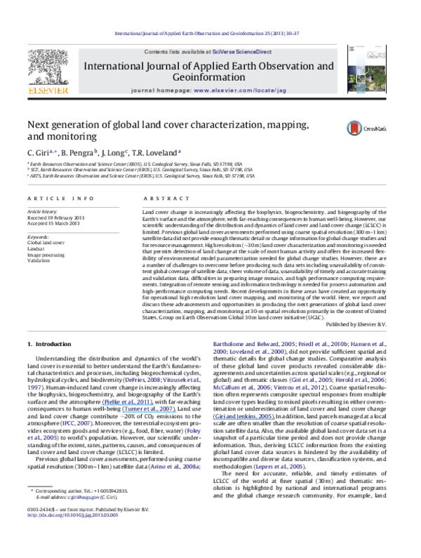 (PDF) Next generation of global land cover characterization, mapping ...