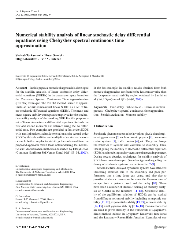 (PDF) Numerical stability analysis of linear stochastic delay ...