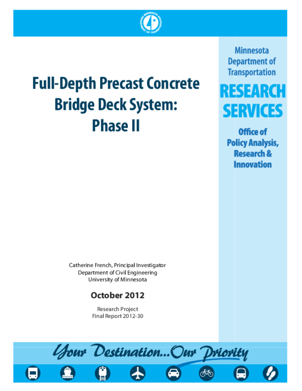 (PDF) Full-Depth Precast Concrete Bridge Deck System: Phase II