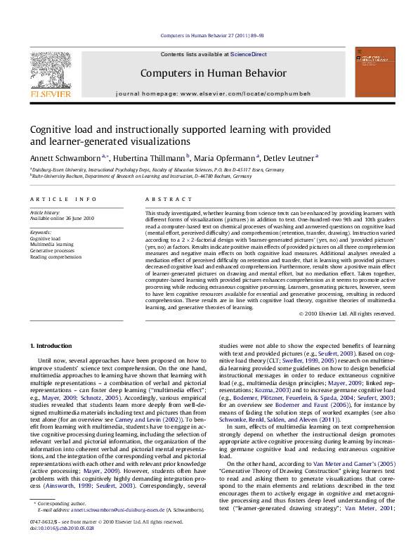 (PDF) Cognitive load and instructionally supported learning with ...
