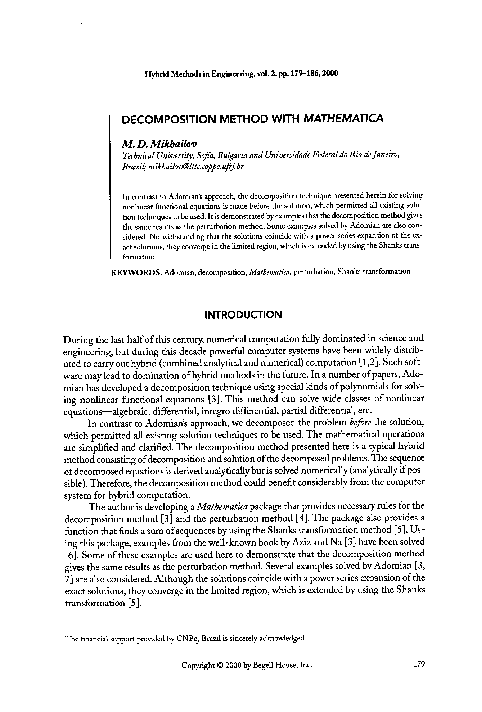 (PDF) Decomposition Method With Mathematica
